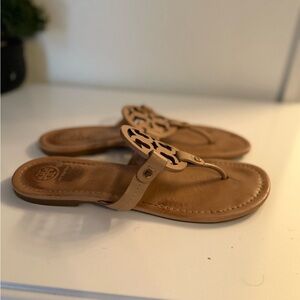 Tory Burch Beige Leather Sandals
